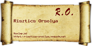 Risztics Orsolya névjegykártya