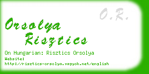 orsolya risztics business card